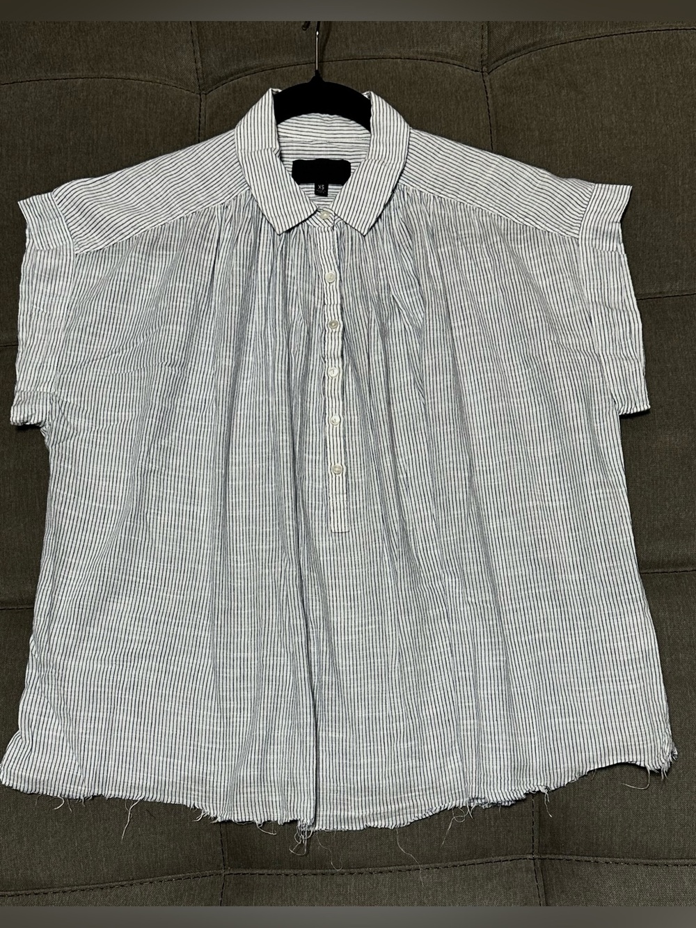 NILI LOTAN NORMANDY INDIGO STRIPE BLOUSE - INDIGO STRIPE XS 2689989 - Picture 12 of 14
